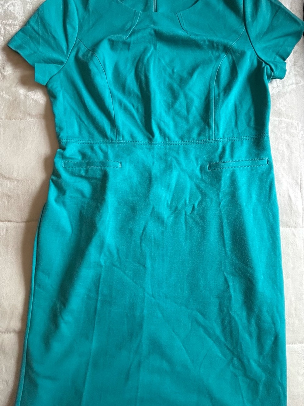 NWT Women’s Teal Short-Sleeve Sheath Dress